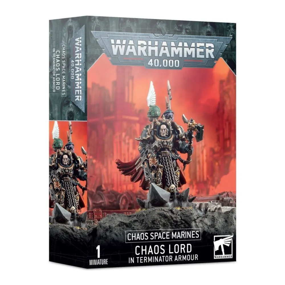 Warhammer 40K Chaos Space Marines Chaos Lord En Armadura De Exterminador 1 Miniatura