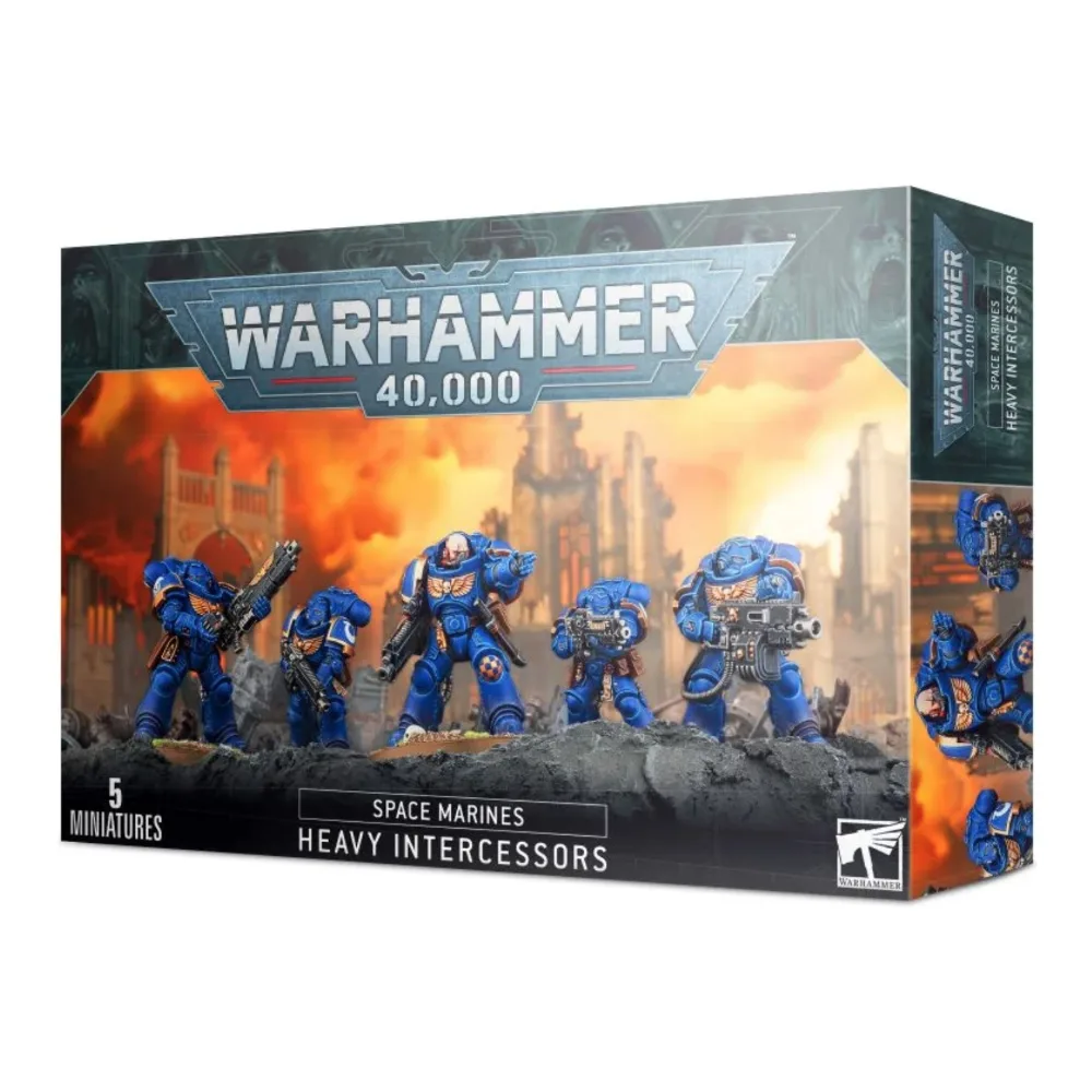 Warhammer 40K Spaces Marines Intercesores pesados 5 Miniaturas
