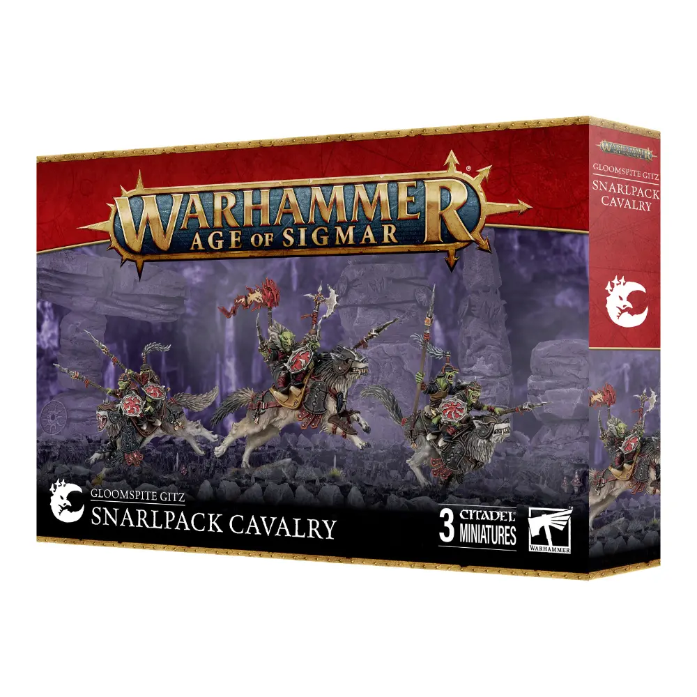 Warhammer Age of Sigmar Gloomspite Gitz Gruñemanada de Caballería 3 Miniaturas