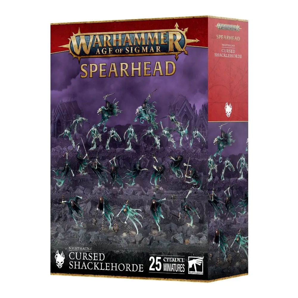 Warhammer Age of Sigmar Spearhead Nighthaunt Cursed Shacklehorde 25 miniaturas